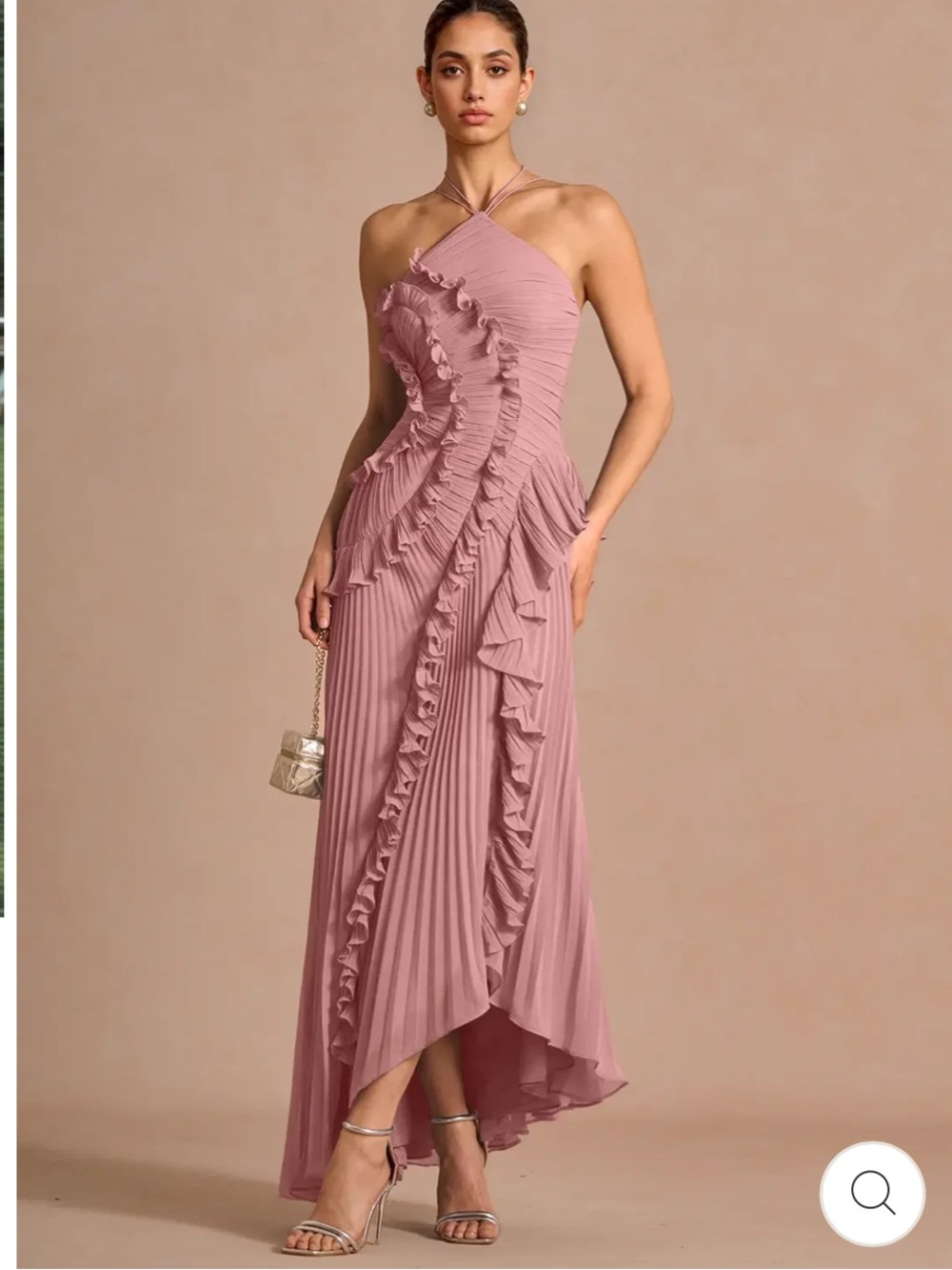 Whimsical Pink Ruffle Maxi Dress